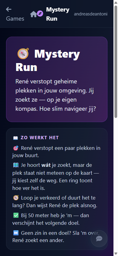 Mystery Run in OptiRunner: Renée verstopt geheime plekken die je met je kompas moet vinden